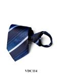 Cà Vạt Thắt Sẵn Xanh Đen Phối Kẻ Sọc VDC114 #1