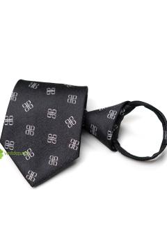 Cà Vạt Thắt Sẵn Ghi Đen Monogram VDC111