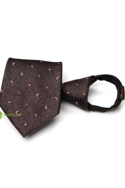 Cà Vạt Thắt Sẵn Nâu Gỗ Họa Tiết VDC106