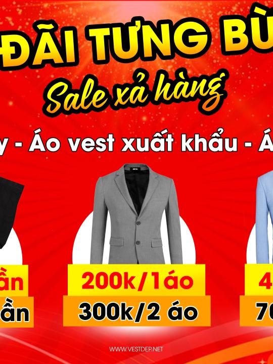 VEST NAM XUẤT KHẢU - QUẦN TÂY - ÁO VEST LẺ XẢ KHO GIÁ SỐC TP.HCM VEST NAM XUẤT KHẢU - QUẦN TÂY - ÁO VEST LẺ XẢ KHO GIÁ SỐC TP.HCM