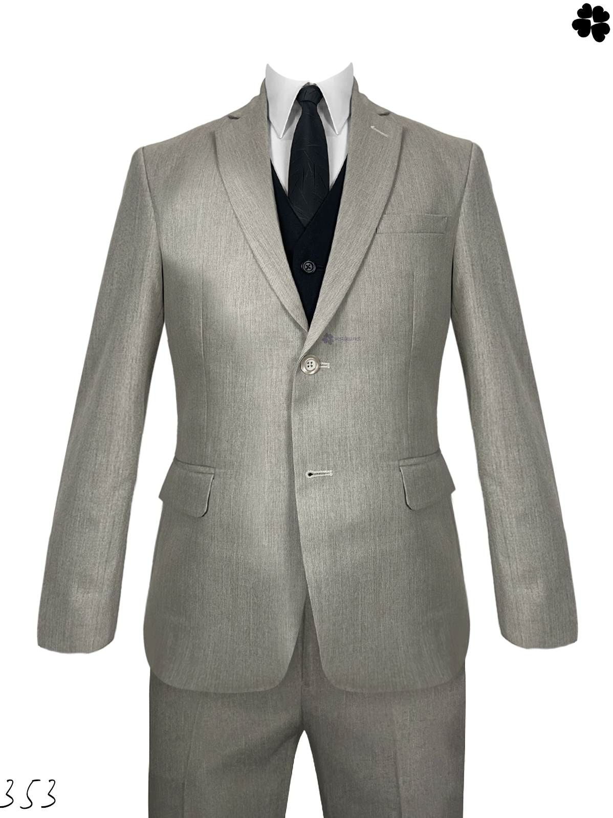 Bộ Vest vàng kem 2 nút trung niên | Middle aged 2 button cream gold suit 353 #0